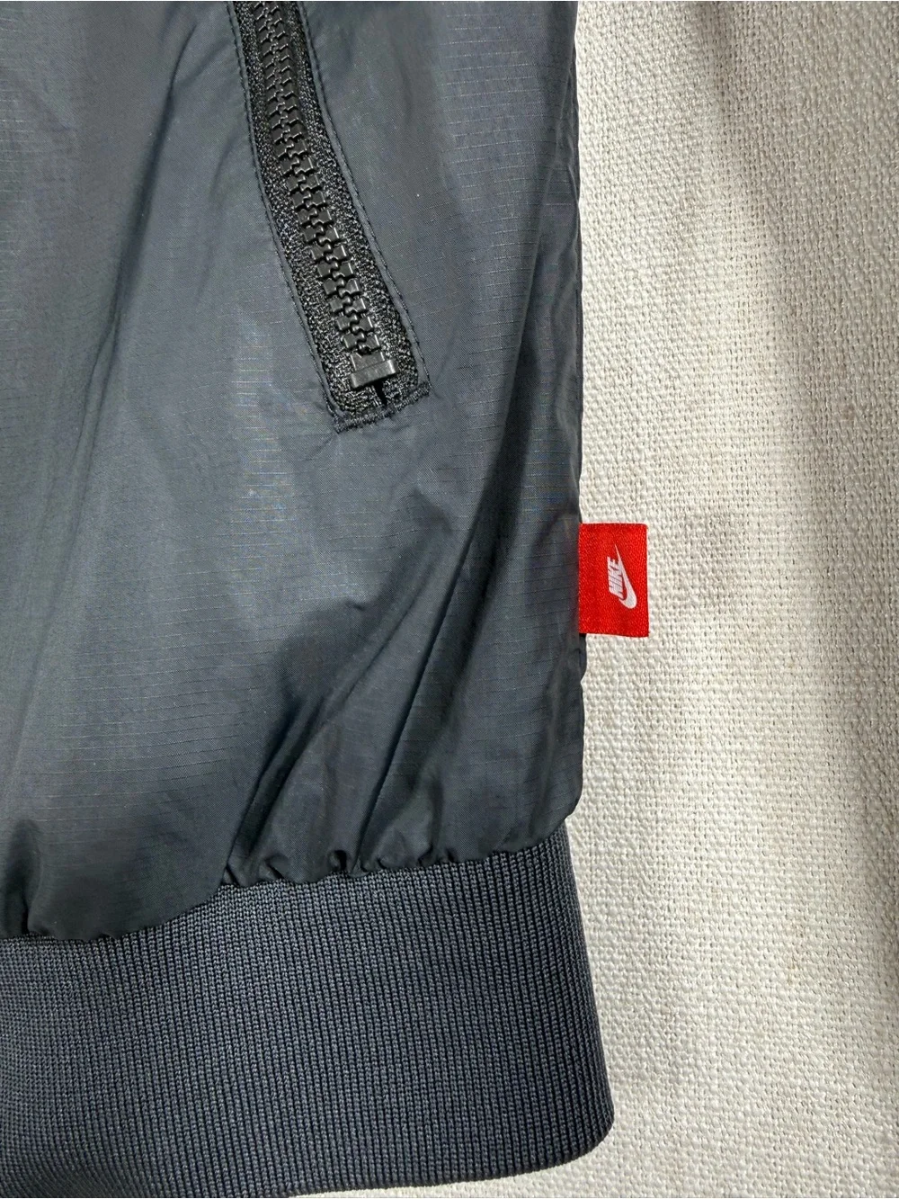 Nike women Black Windbreaker Jacket with Dark Charcoal Yoke